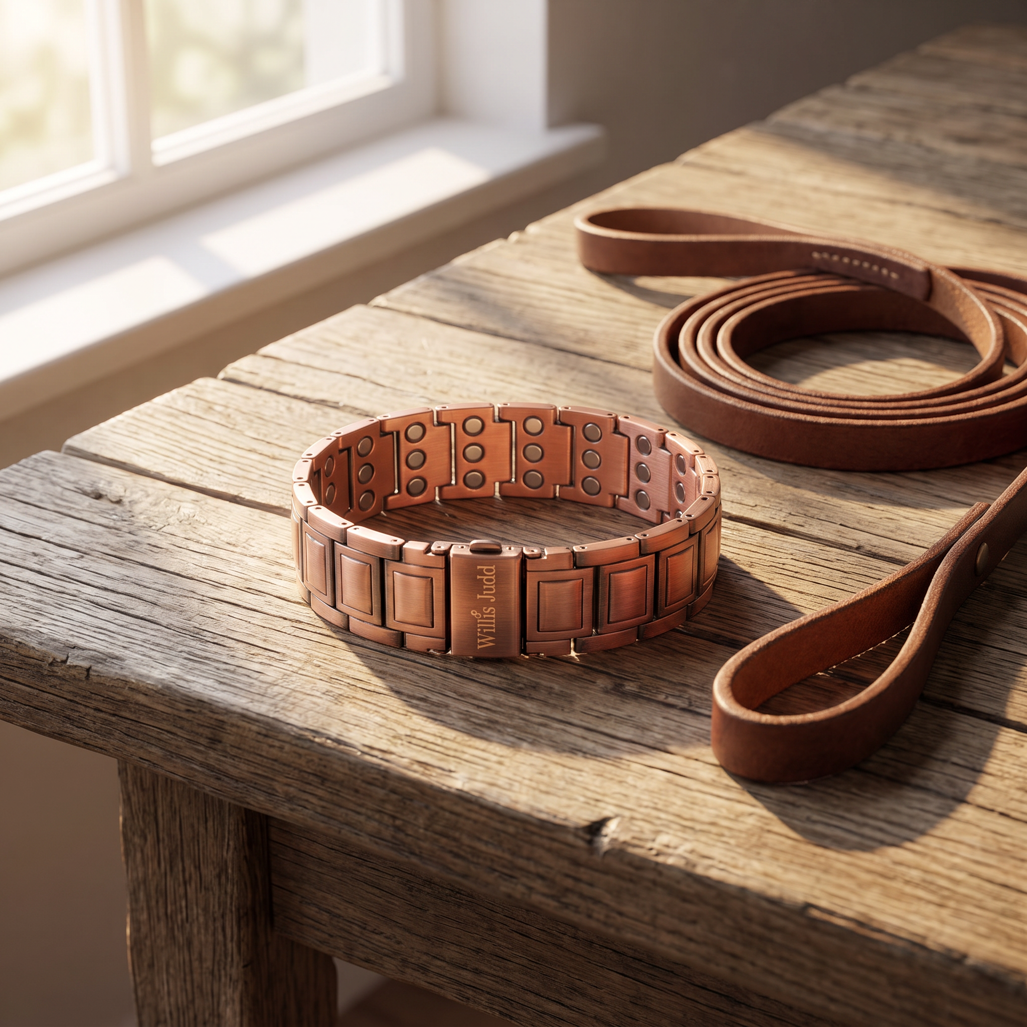 Pure copper, all the way through. Not a copper skin over a cheaper metal.